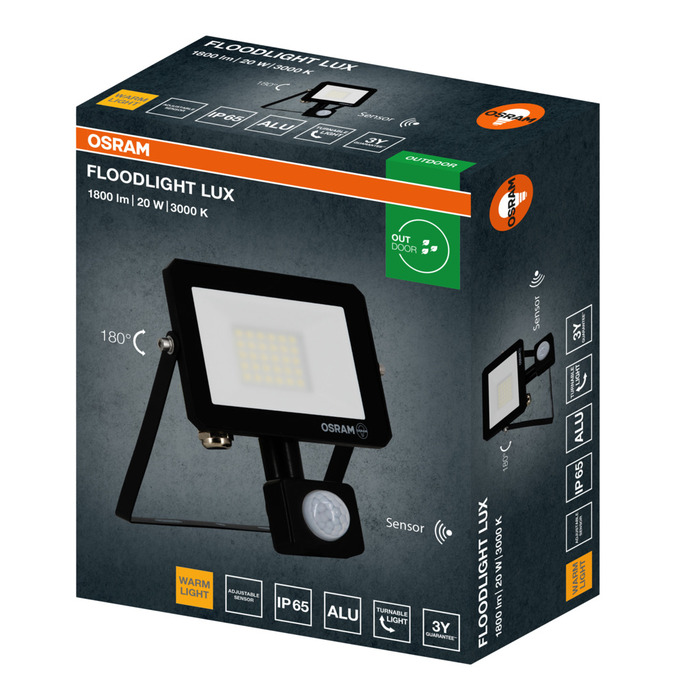 Lyskaster Floodlight Lux Sensor 20W/830 Osram